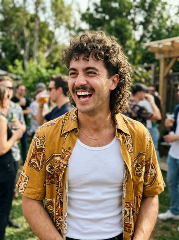 The photo used for this sample (Hype partner (right)) — an AI-generated person