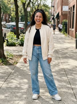 The photo used for this sample — an AI-generated person